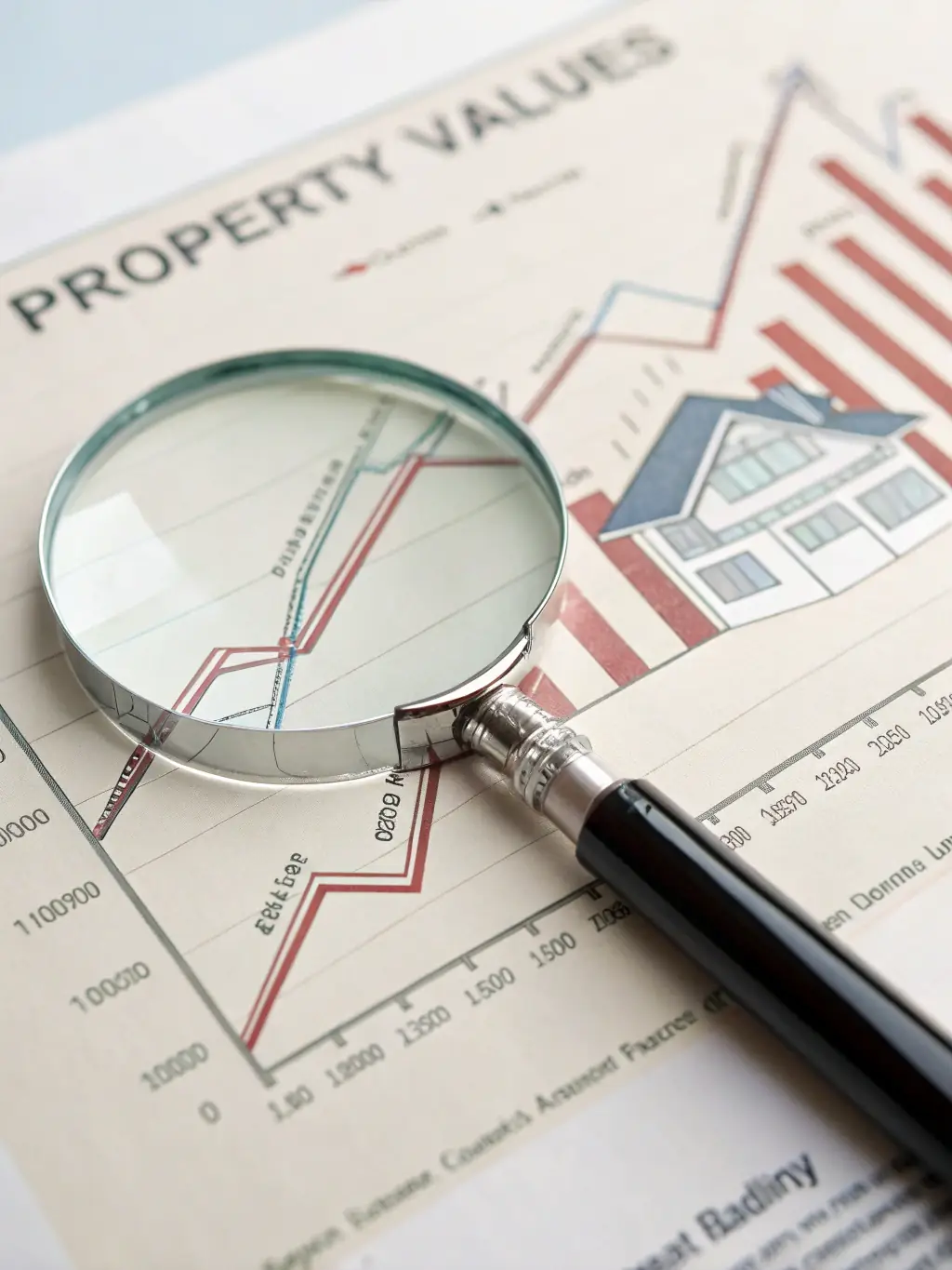 A graph illustrating the historical appreciation of real estate values over time, demonstrating its potential for long-term growth.
